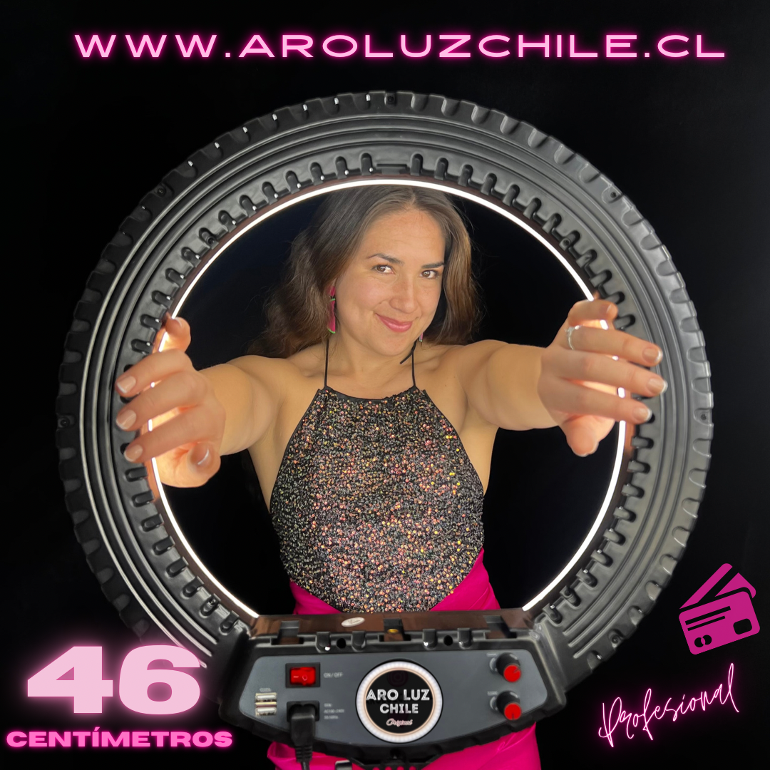 ARO LUZ LED 2XL NEGRO 46cm - Aros Luz Chile